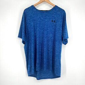 Under Armour Mens Tech Tee Blue Short Sleeve Athletic Shirt 2XL Loose